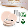 Pink Flat Round Disposable Plastic Dinnerware Value Set (120 Settings) Image 3