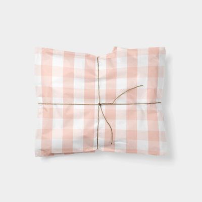 Pink Gingham Gift Wrap Image 1