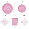 Pink Heart Baby Shower Tableware Kit for 8 Guests Image 1