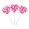 Pink Heart-Shaped Swirl Lollipops - 12 Pc. Image 1