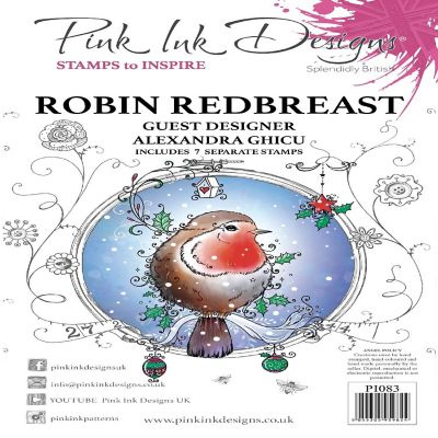 Pink Ink Designs Robin Redbreast A5 Clear Stamp Set Image 1
