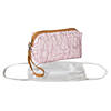Pink Makeup Bag with Faux Leather Trim Image 1