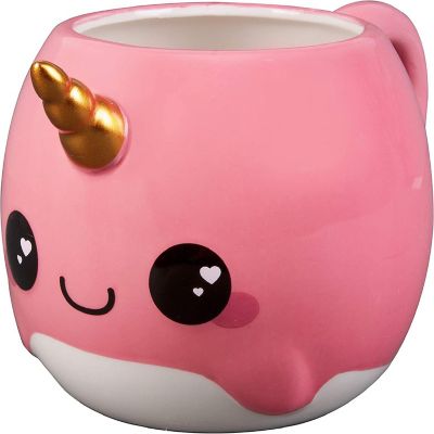 Pink Narwhal Coffee Mug - Cute Unicorn of the Sea Mug - Great Gift for Kids and Adults - Ceramic Image 1