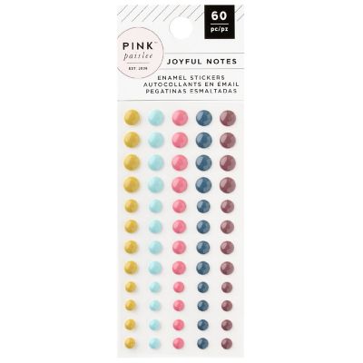 Pink Paislee Joyful Notes Enamel Dots-60 Pieces Image 1