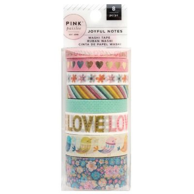 Pink Paislee Joyful Notes Washi Tape-8/Pkg Image 1