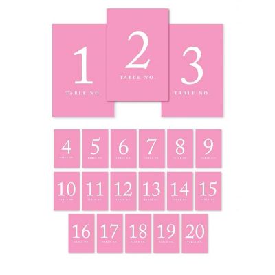 Pink Perforated Table Numbers 1 20 Image 1