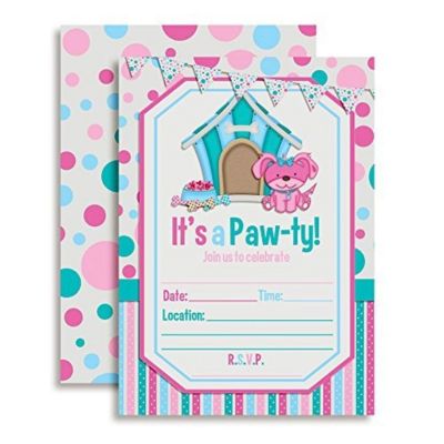 Pink Puppy Invitations 40pc. by AmandaCreation Image 1