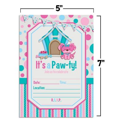 Pink Puppy Invitations 40pc. by AmandaCreation Image 1