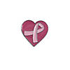 Pink Ribbon Heart Pins - 12 Pc. Image 1