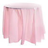 Pink Round Disposable Plastic Tablecloths (84") - (48 Tablecloths) Image 1