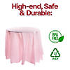 Pink Round Disposable Plastic Tablecloths (84") - (48 Tablecloths) Image 2