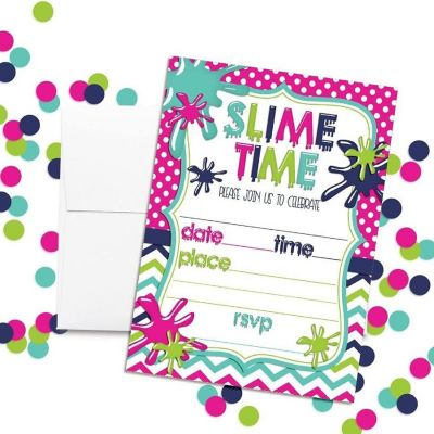 Pink Slime Time Invitations 40pc. by AmandaCreation Image 1
