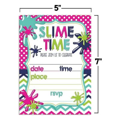 Pink Slime Time Invitations 40pc. by AmandaCreation Image 2