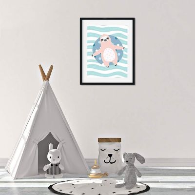 Pink Sloth Float Nursery Art 8.5x11in Image 3