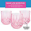 Pink Stemless Patterned Plastic Wine Glasses - 12 Pc. Image 2