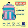 Pink Stripes 16 Inch Backpack Image 1