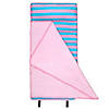 Pink Stripes Microfiber Toddler Nap Mat Image 1
