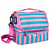 Pink Stripes Two Compartment Lunch Bag Image 1