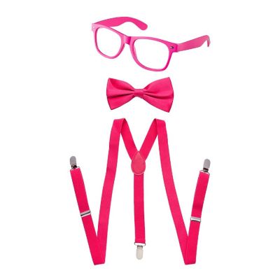 Pink Suspenders, Bowtie & Sunglasses Set Image 1