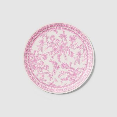 Pink Toile Large Plates -10/Pack - 10 Pieces Image 1