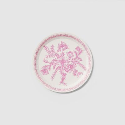 Pink Toile Small Plates -10/Pack - 10 Pieces Image 1