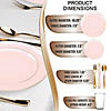 Pink with Gold Organic Round Disposable Plastic Dinnerware Value Set (120 Settings) Image 1