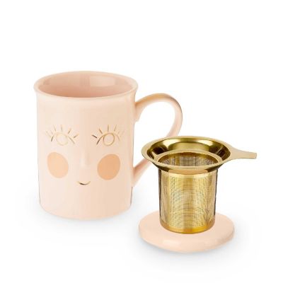 Pinky Up Annette Hello Beautiful Ceramic Tea Mug and Infuser by Pinky Image 1