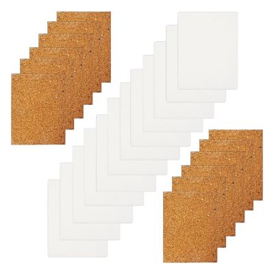 Pintar Make Your Own Coasters Kit 12 Pack of 4x4 White Unglazed Ceramic Tiles with Adhesive Cork Backing Pads, Use with Alcohol Ink, Acrylic Paints Image 2