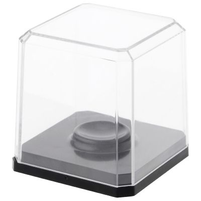 Pioneer Plastics 020CGOLF-BB Clear Plastic Golf Ball Display Case with Black Base, 2.125" W x 2.125" D x 2" H, Pack of 24 Image 1