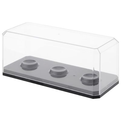 Pioneer Plastics 143C3GOLF-BB Clear Plastic 3 Golf Ball Display Case with Black Base, 6.125" W x 2.625" D x 2.25" H, Pack of 2 Image 1