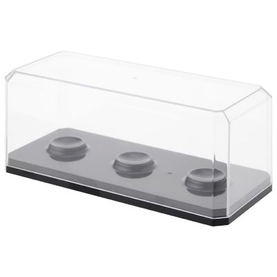 Pioneer Plastics 143C3GOLF-BB Clear Plastic 3 Golf Ball Display Case with Black Base, 6.125" W x 2.625" D x 2.25" H, Pack of 6 Image 1