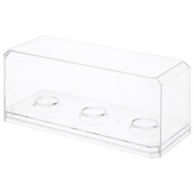 Pioneer Plastics 143C3GOLF-BC Clear Plastic 3 Golf Ball Display Case with Clear Base, 6.125" W x 2.625" D x 2.25" H, Pack of 12 Image 1