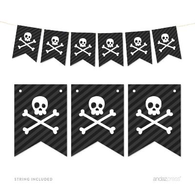 Pirate Skull Banner - 4 x 5.5 Inch Image 1