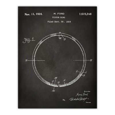 Piston Ring Engine Patent 8.5x11in Image 1