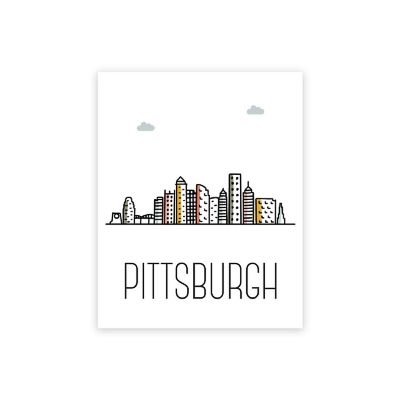 Pittsburgh Skyline Color 16x20in 1-Pack Image 1