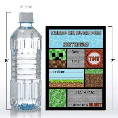 Pixel Miner Invitations 40pc. by AmandaCreation Image 3