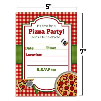 Pizza Party Invitations 40pcs. by AmandaCreation Image 2