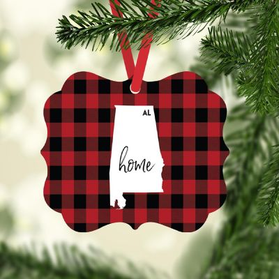 Plaid Fancy Frame Ornament Alabama Image 1