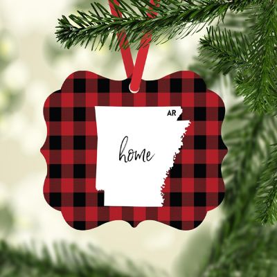 Plaid Fancy Frame Ornament Arkansas Image 1