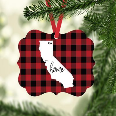 Plaid Fancy Frame Ornament California Image 1