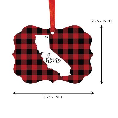 Plaid Fancy Frame Ornament California Image 1
