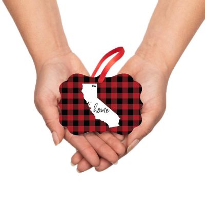 Plaid Fancy Frame Ornament California Image 2