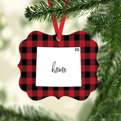 Plaid Fancy Frame Ornament Colorado Image 1