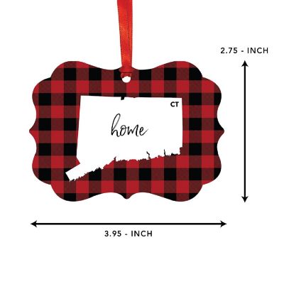 Plaid Fancy Frame Ornament Connecticut Image 1