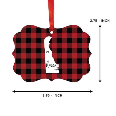 Plaid Fancy Frame Ornament Delaware Image 1