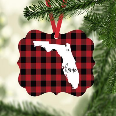 Plaid Fancy Frame Ornament Florida Image 1