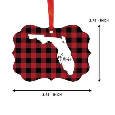 Plaid Fancy Frame Ornament Florida Image 1
