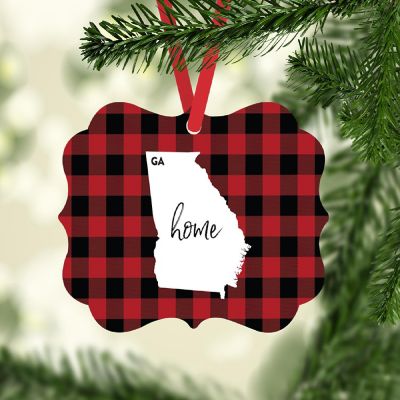 Plaid Fancy Frame Ornament Georgia Image 1