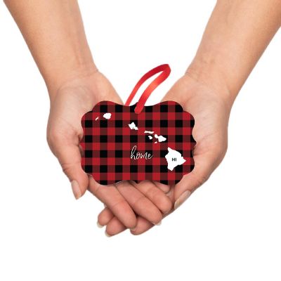 Plaid Fancy Frame Ornament Hawaii Image 2