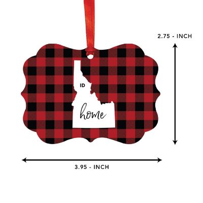 Plaid Fancy Frame Ornament Idaho Image 1
